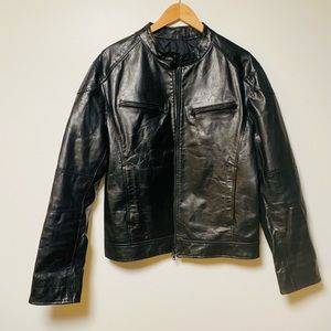 M0851 Moto Leather Jacket Distressed Black